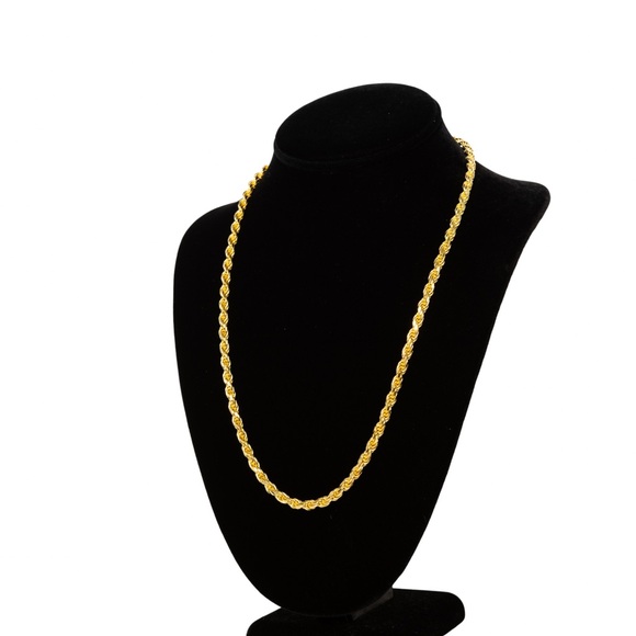 5MM 22 inch rope chain 14k gold plated Silver